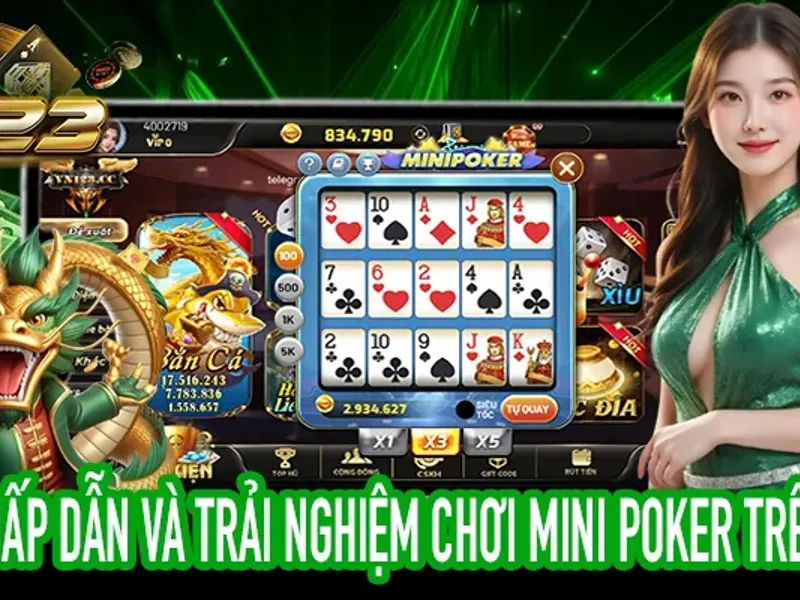 Hình ảnh các lá bài poker và blackjack trên bàn xanh